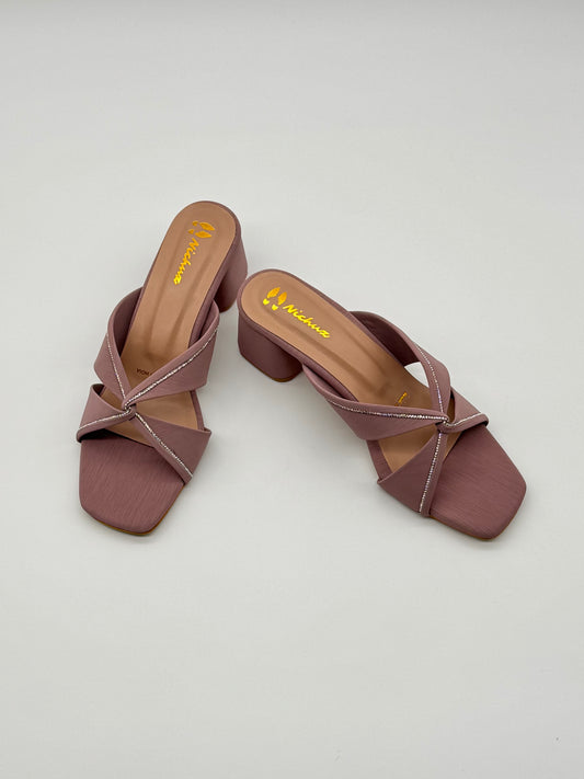 Twist Strap Block Heels